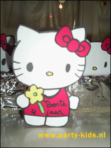 Hello Kitty met knijper op bekertjes