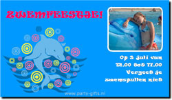 Onwijs Zwemfeestje uitnodiging maken en printen met foto - party-kids.nl XT-31