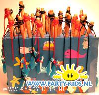 aquarium met hengels en visjes van soepstengels