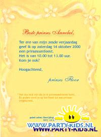 Prinsessen uitnodiging in kokers met confetti