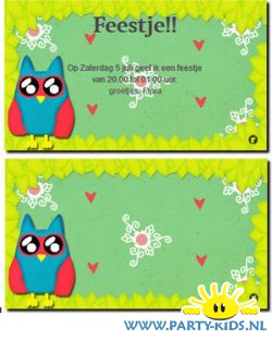 Uil uitnodiging of verjaardagskaart