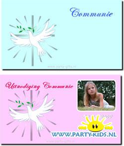 Communie uitnodiging met je eigen foto