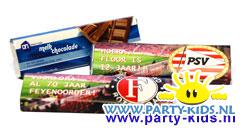 Voetbal chocoladereep met eigen tekst