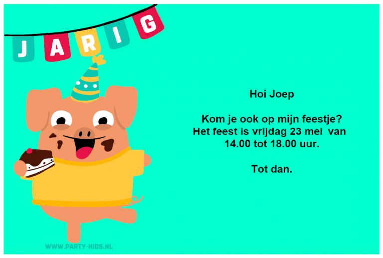 Feestvarken uitnodiging