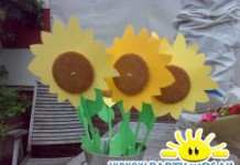 zonnebloemen van stroopwafel